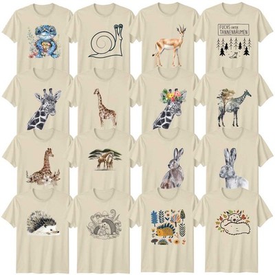 T-Shirt Aquarell Tierwelt Abstrakte Kunst Erwachsene Giraffe Kunst Geburtstag Geschenk