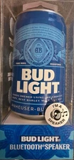 Bud Light Bluetooth Speaker HD Sound Blue w/ USB Cable Case Manual Works