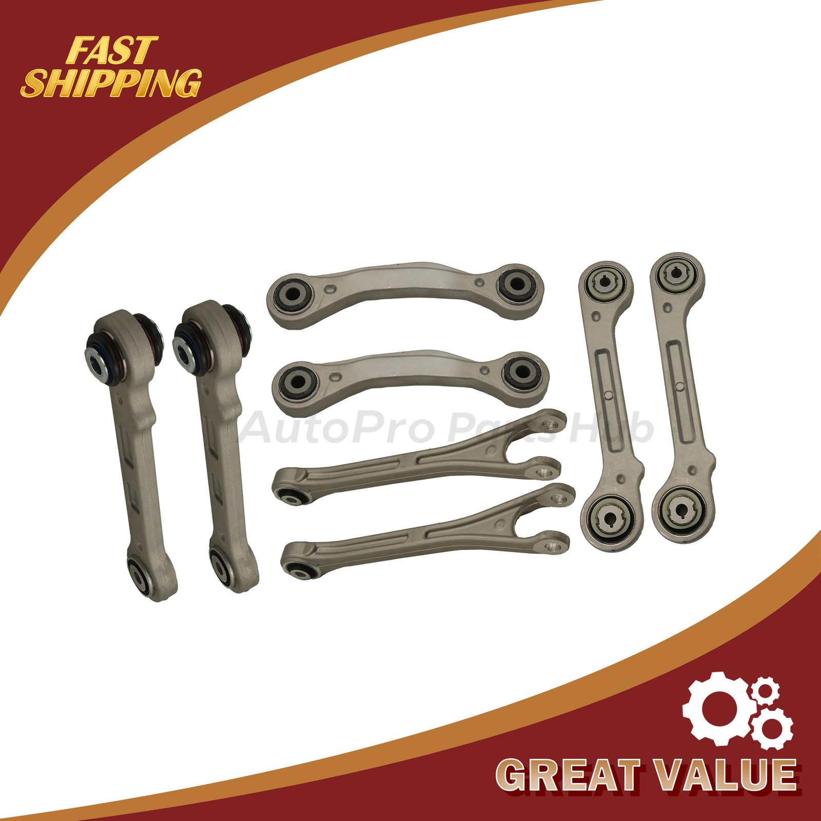 NEW 8PCS Fits 2017+ Maserati Levante Rear Suspension Control Arm Kit