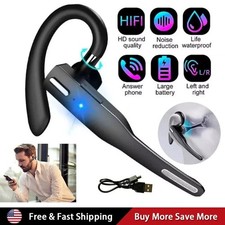 Wireless Headset Trucker Bluetooth 5.1 Earpiece Dual Mic Earbud Noise Cancelling