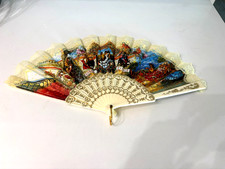 SPANISH FOLDING HAND FAN WITH AND BULL RIDER ESPANA TIPICA