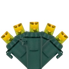 Northlight LED Wide Angle Christmas Lights - 33' Green Wire - Yellow - 100 ct