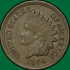 1864 Bronze Indian Head Cent Almost Uncirculated AU Coin #41592