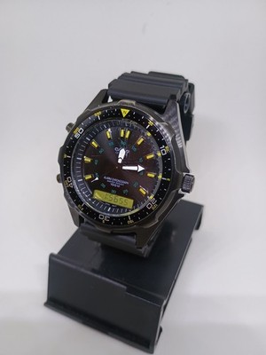 CASIO AMW-360 Watch Analog Digital Black Dial Yellow Accents Rare of its Kind