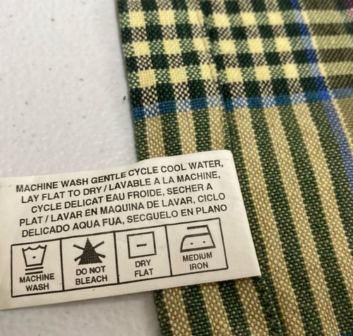 6 Pier 1 Cotton Napkins 19” Country Tartan Plaid Burgundy Green Blue Tan Vintage - Picture 6 of 10