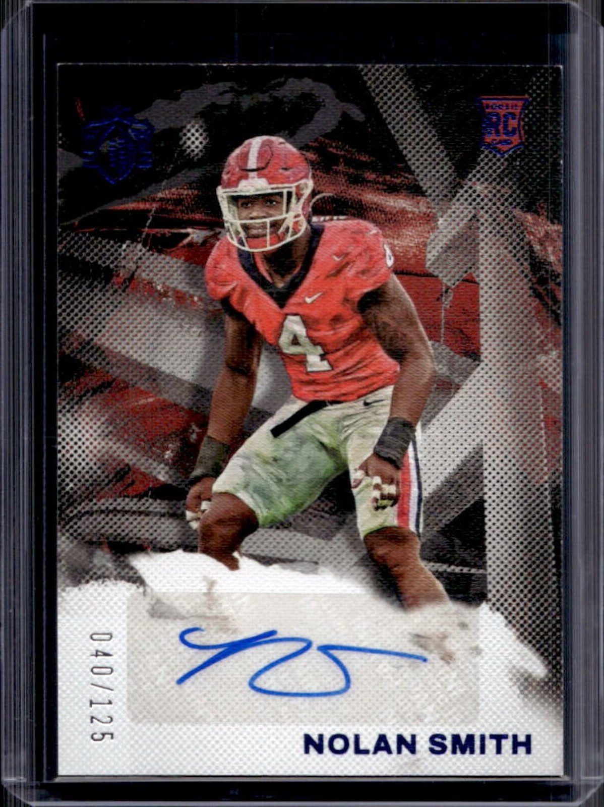 Nolan Smith Panini Chronicles Draft Picks Gridiron Kings Rookie Autographs #GKNSM Blue