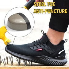 UK Mens Safety Shoes Work Trainers waterproof boots Steel Toe Cap Hiking Boots**