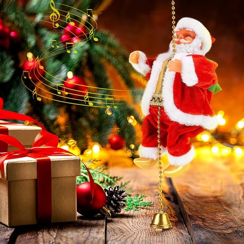Climbing Rope Santa Claus Christmas Electric Santa Claus Decoration Xmas Decor - Picture 2 of 12