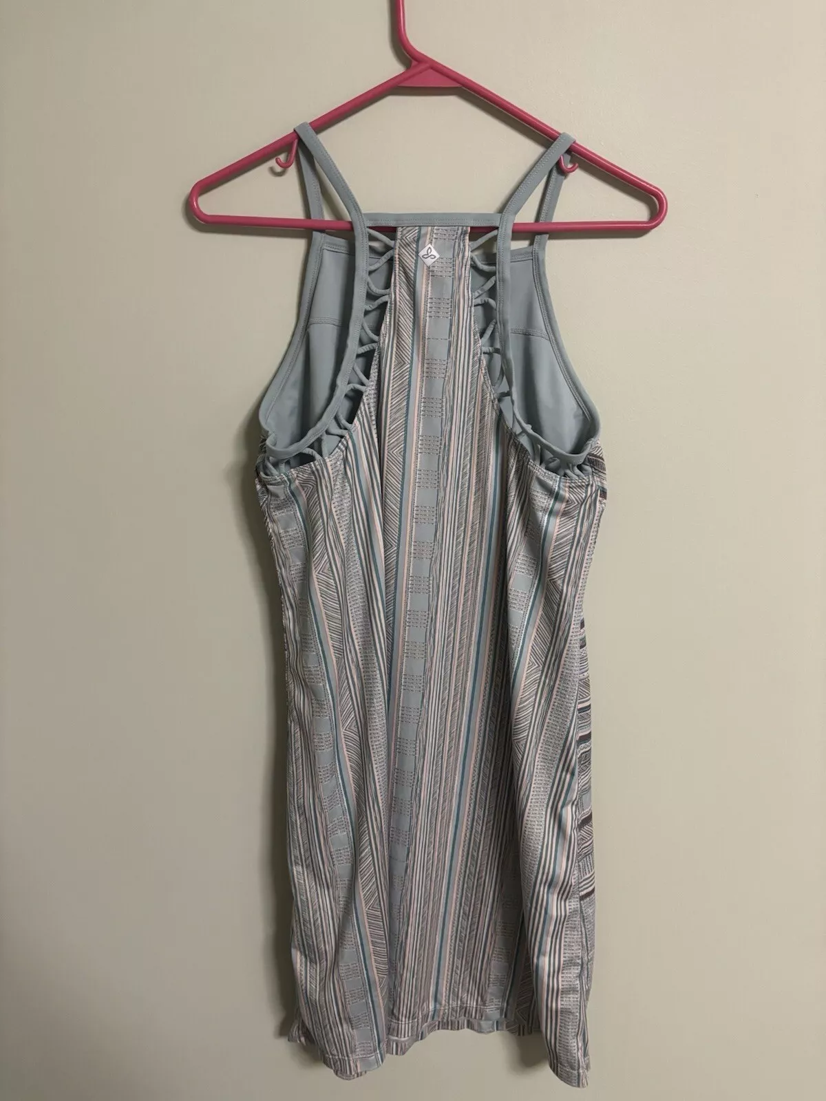 prana ardor agave samba built-in bra racer back logo tank-top