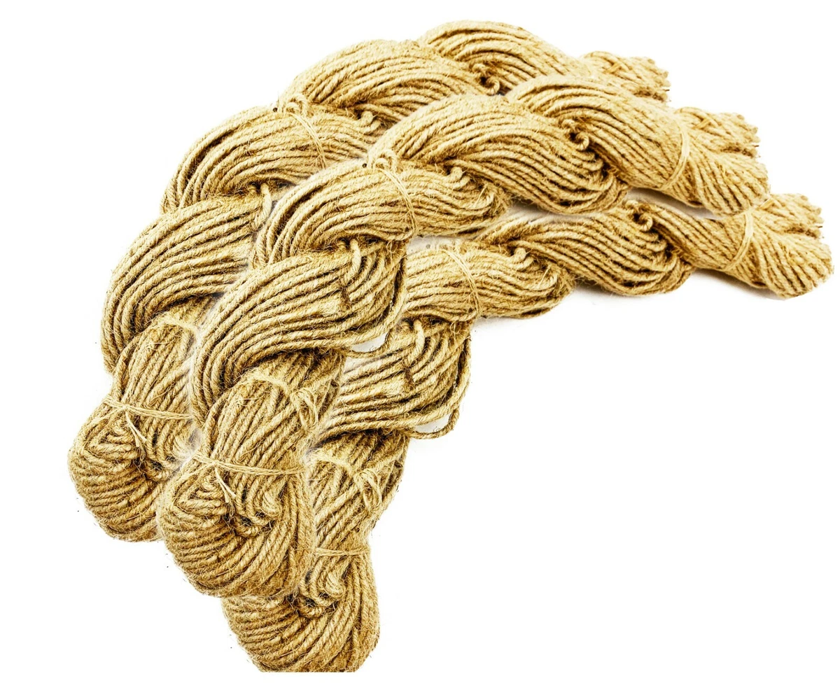 3 Pack -5 ply Thick Jute burlap Rope Twine in Hanks, 4 mm 600 feet