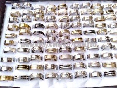 20pcs stainless steel rings men women unisex bulk ring wholesale jewelry