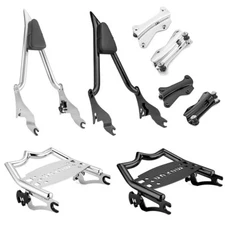 MOFUN 27" Backrest Sissy Bar Luggage Rack Docking For Harley Touring 2014-2024