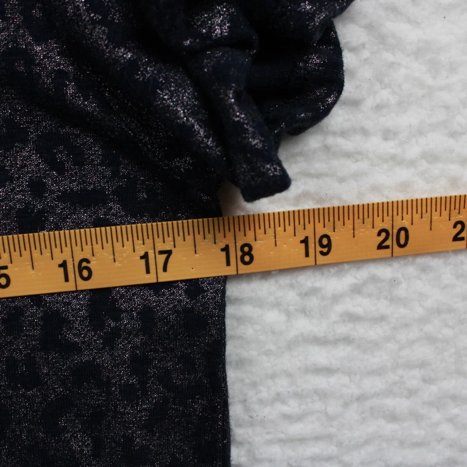 Top tejido con dobladillo atado Democracy para mujer talla pequeña estampado animal púrpura y azul marino Foto 4 de 4