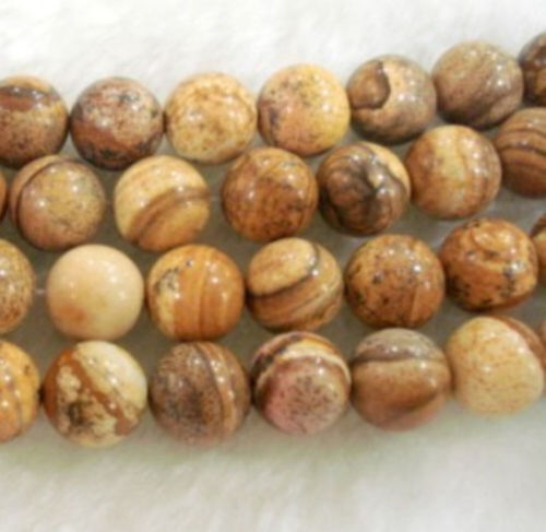 Natural 8mm Picture Jasper Gemstone Round Loose Beads 15'' Strand  - Picture 1 of 3