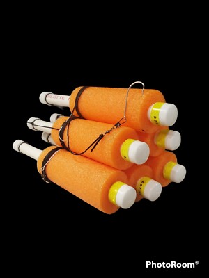 Cajun Catfish Noodle fishing Jugs Orange lot of  6  Weighted''