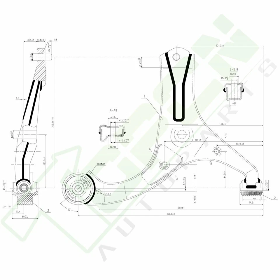 6pc Front Steering Set Control Arm Sway Bars Fits 06-11 Hyundai Accent Kia Rio Foto 3 de 4