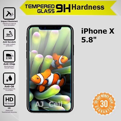 9H Premium Real Tempered Glass Screen Protector iPhone X 5.8'' iPhone 8+