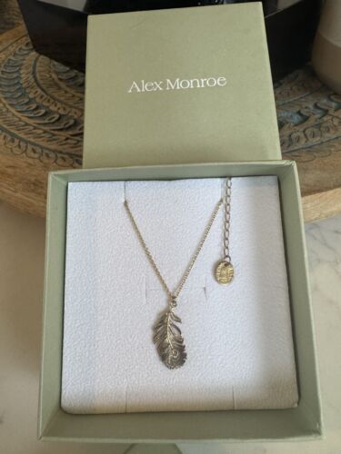 alex monroe Peacock Feather 22ct gold plated necklace RRP £185 Unworn