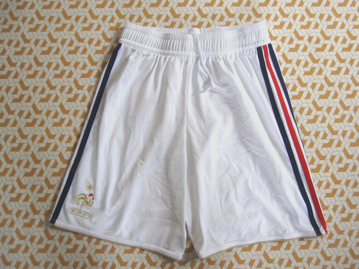 Short Adidas Equipe de France 2009 Vintage Football Blanc Homme - M