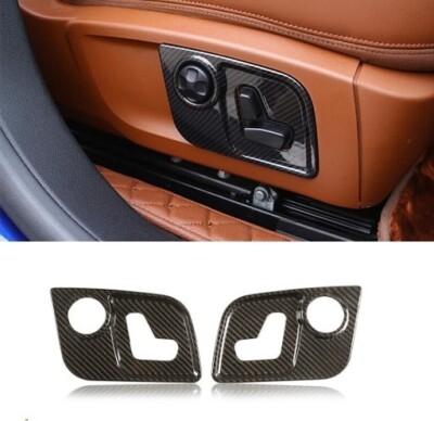 2x Carbon Fiber Seat Adjust Button Panel Cover Trim For Maserati Ghibli Levante