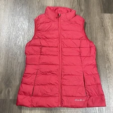 Eddie Bauer Down Puffer Vest Womens Size M Red Sleeveless