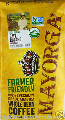 Mayorga Coffee 100% USDA Organic Light Medium Dark Roast Mocha Java, Whole Bean 