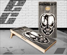 Lineman Skull Cornhole Boards Bean Bag Toss Game