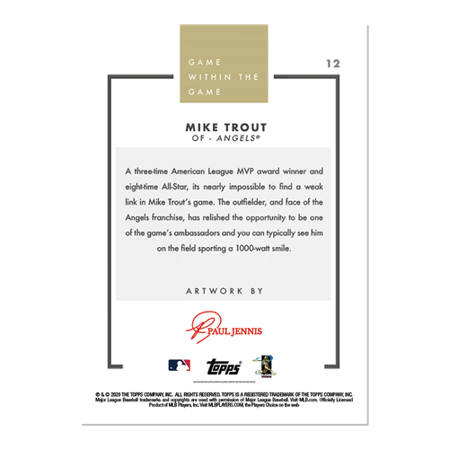 MIKE TROUT - 2020 Topps GAME WITHIN THE GAME #12 - LOS ANGELES ANGELS - Picture 2 of 2