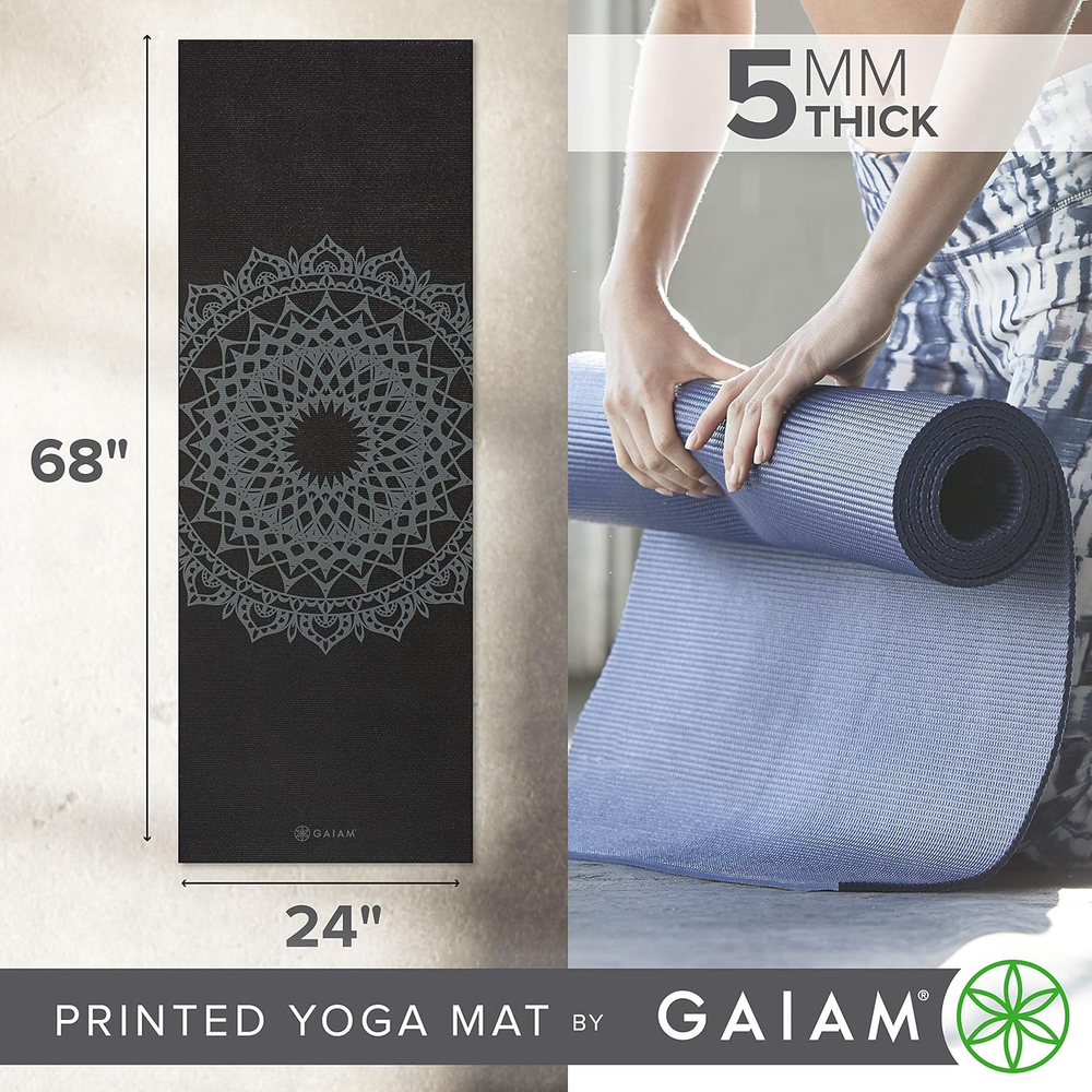 Premium 5mm Thick Non-Slip Yoga Mat for All Exercise and Fitness Types