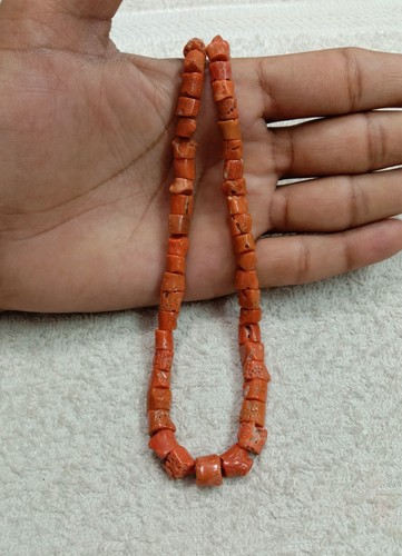 16"INCHES 100% NATURAL Italian coral,Smooth heishi & Nuggets Beads,light colour, - Picture 2 of 8