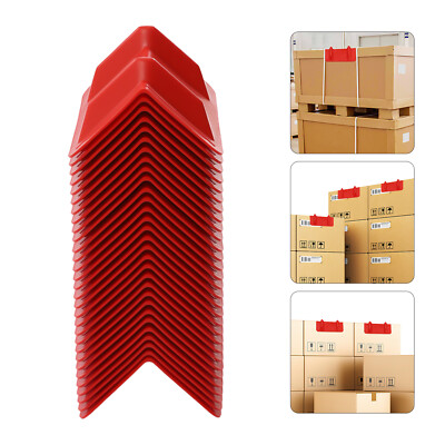 30-Pack Red PP V Shaped Corner Edge Protector 10''X4'' Flatbed Tow Truck Trailer
