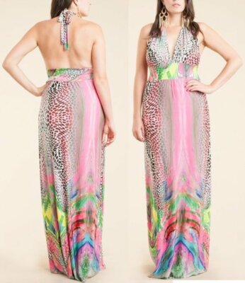 boho halter maxi dress