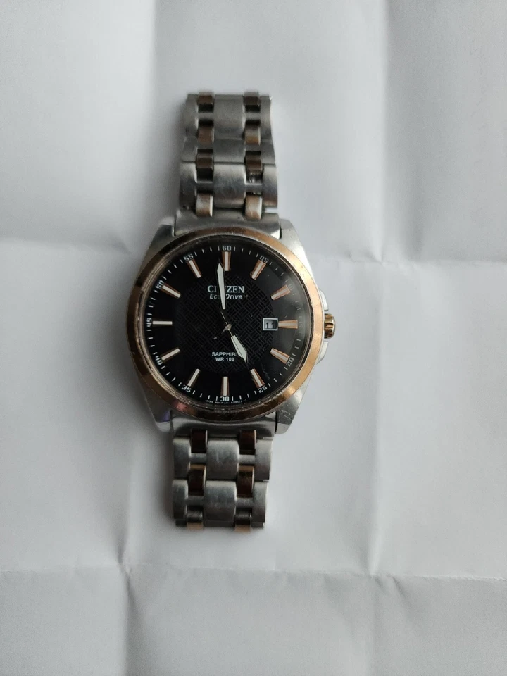 Men's Citizen Eco-Drive Two-Tone Stainless Steel Black Dial Watch - Image 3 of 3