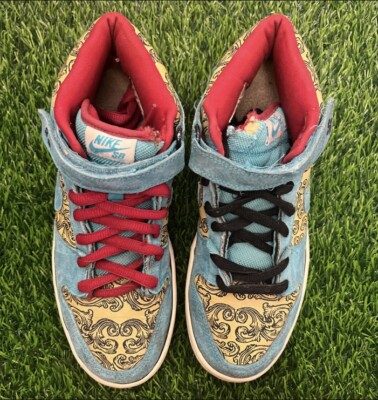 Nike SB Dunk Mid Premium Peacock Multicolor Size 8 Sneakers Shoes
