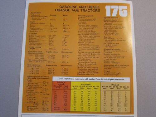 Allis Chalmers 175 Gas & Dieseltraktor Händler Verkaufsbroschüre Handbuch mehr aufgeführt - Bild 3 von 3