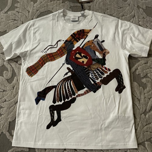 Authentic NEW BURBERRY Women's White CARRICK EKD Print Oversized T-Shirt XS S-M - Picture 9 of 14