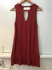 Forever 21 Brick Red Ribbed Swing Sleeveless Dress Size S