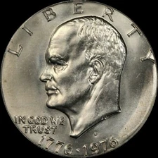 1976 D Eisenhower Dollar About Uncirculated US Mint Coin AU Ike