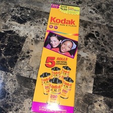 Kodak Color 35mm Film 24 Exp Box of 5 Rolls Gold 200 Expired 2007