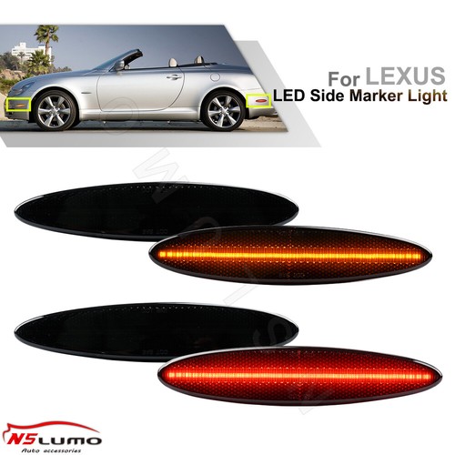For 20022010 Lexus SC430 Smoked Lens Front Rear Amber/Red LED Side