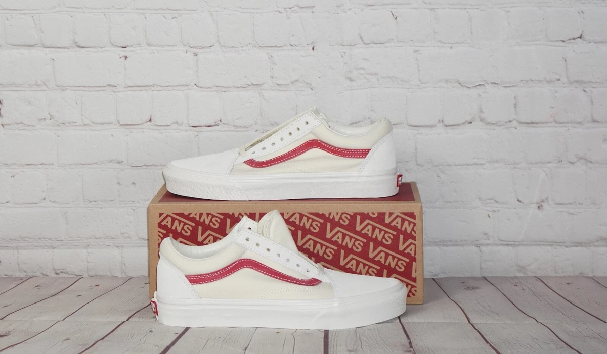 Vans old top skool blanche rouge