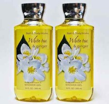 Bath  Body Works White Tea  Ginger Shower Gel S/ 2 Full Sz 10 fl oz 1018