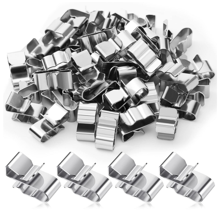 50 Pcs Trailer Frame Wire Stainless Steel Clips Metal Cable Rope Clamp