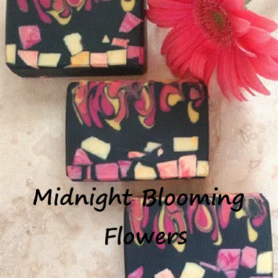 2 ARTISAN COCONUT MILK Full Size MIDNIGHT BLOOMING FLOWER Deluxe Soap Bar, 4 oz.