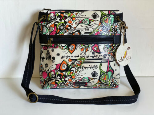 NEW! SAKROOTS ARTIST CIRCLE OPTIC SONGBIRD CROSSBODY MESSENGER SLING BAG SALE - Picture 1 of 5
