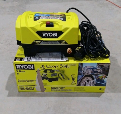 #ad RYOBI RY14AM12 1.8 GPM 1200 PSI Automotive High Flow Pressure Washer FOR PARTS $99.99
