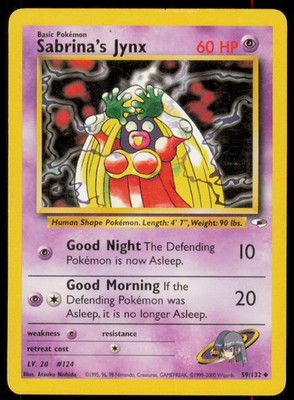 Sabrina's Jynx 59/132 Uncommon Gym Heroes Pokemon Heavily Played