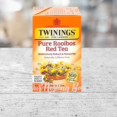 Twinings Pure Rooibos Red Tea Herbal Tea Caffeine Free 20 Tea Bags Hot or Ice