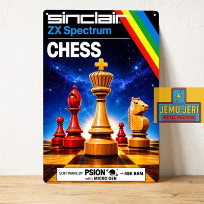 Sinclair Zx Spectrum Chess Vintage Video Game Metal Sign Poster 20x30cm