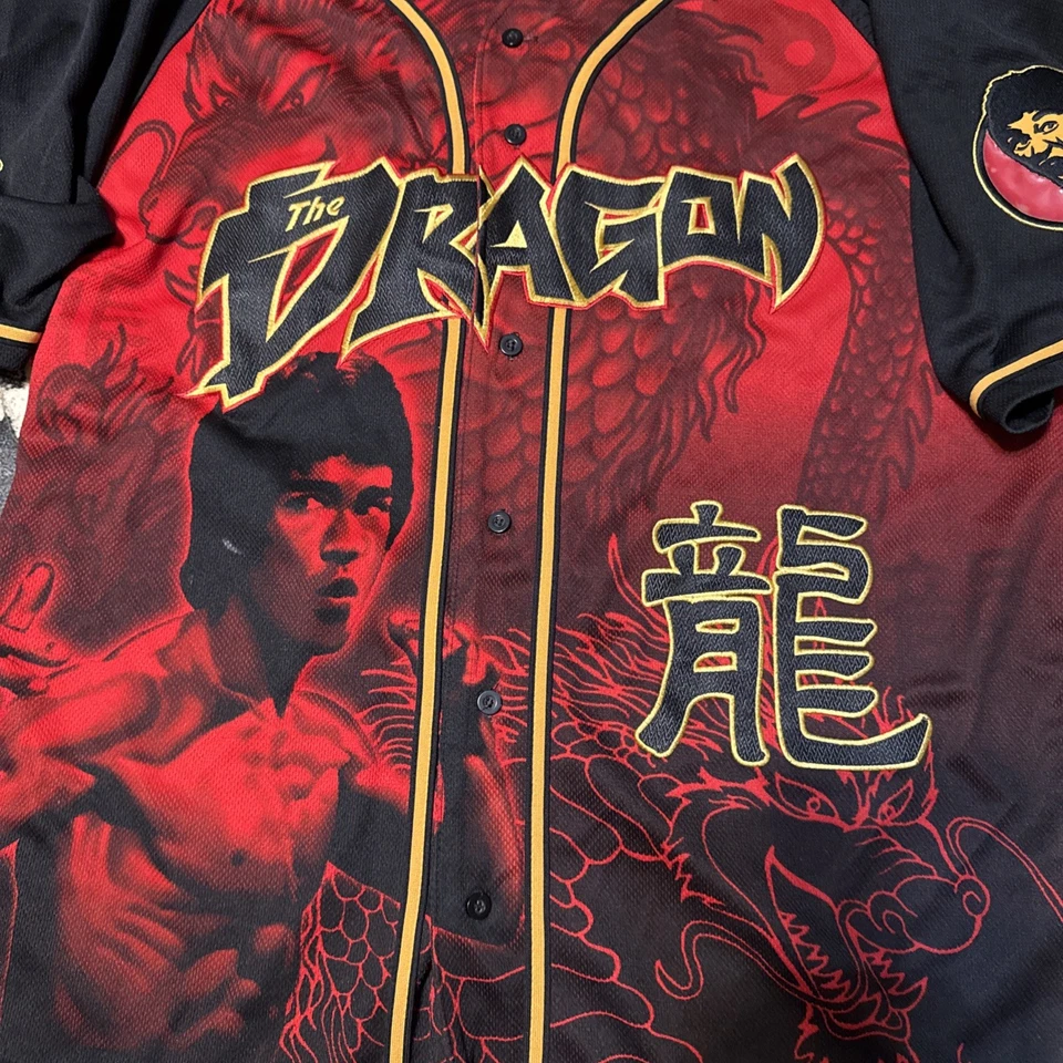 Camiseta de béisbol de colección XL Bruce Lee The Dragon, gráfica completa. 725 Originales. Foto 2 de 4